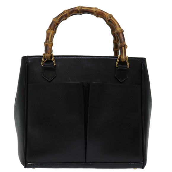 GUCCI Bamboo Hand Bag Leather Black 000 122 0316 Auth 68517 - Picture 13 of 16